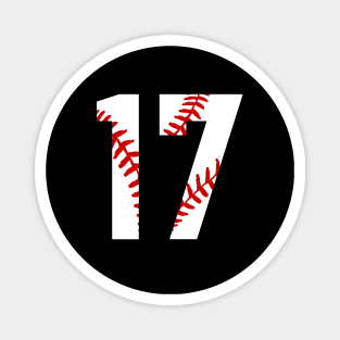 Baseball Number 17 #17 Baseball Shirt Jersey Favorite Player Biggest Fan Magnet